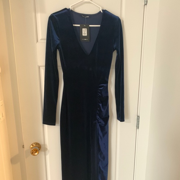 Fashionova Love Sex Magic Dress - Navy Velvet - Picture 3 of 3